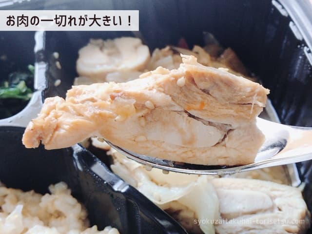 カオマンガイの肉ズームイン